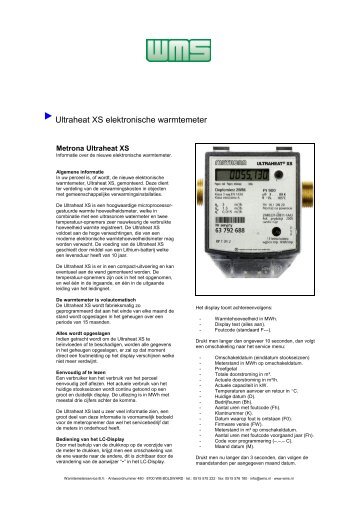 Informatiefolder Metrona Ultraheat XS - WMS WarmteMeterService BV