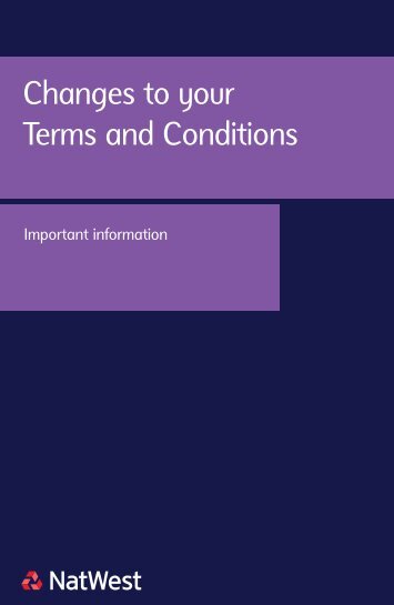 Changes to your Terms and Conditions - NatWest