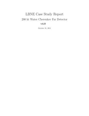 LBNE Case Study Report - LBNE DocDB - Fermilab