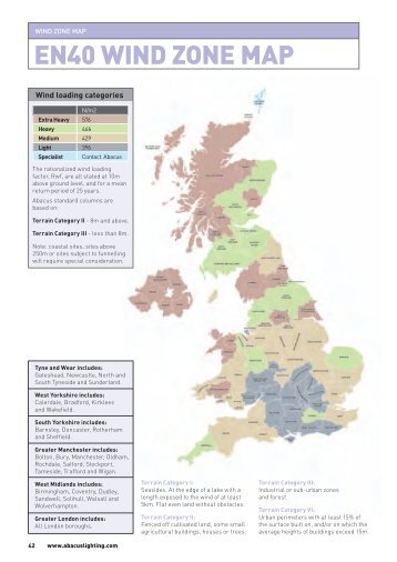 Wind Zone Map - EN40 - Abacus Lighting