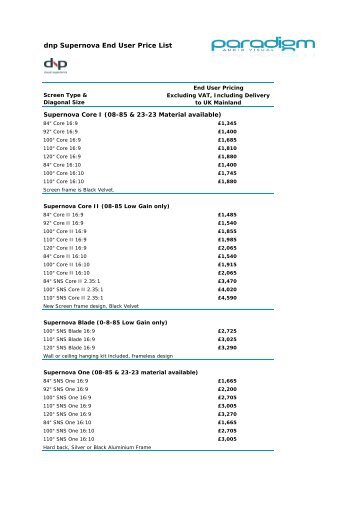DNP Supernova only master pricing sheet Jan 2013.xlsx