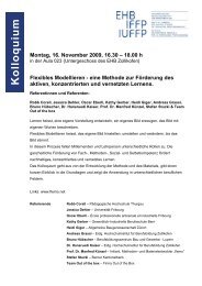 Flyer Kolloquium Flexibles Modellieren - EHB