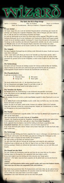 Anleitung Wizard Kartenspiel - Wizard Turnier