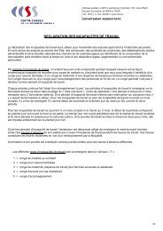 Instructions - Déclaration des incapacités de travail - CCSS