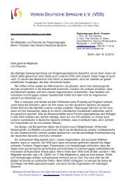 Brief unseres Vorstandes zum Jahreswechsel - Verein Deutsche ...