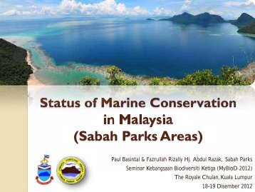 Status of Marine Conservation in Malaysia (Sabah Parks Areas) - NRE