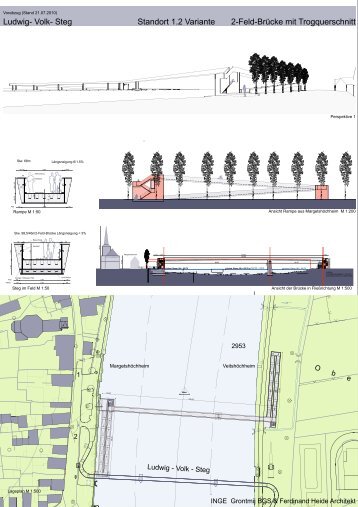 Ludwig- Volk- Steg Standort 1.2 Variante 2-Feld-Brücke mit ...