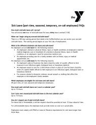 Sick Leave (part-time, seasonal, temporary, on-call employees) FAQs