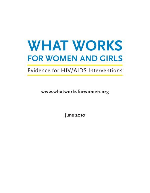 What Works for Women and Girls