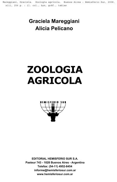 Graciela Mareggiani ZOOLOGIA AGRICOLA