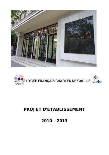 Projet d'Ã©tablissement - LycÃ©e franÃ§ais Charles de Gaulle