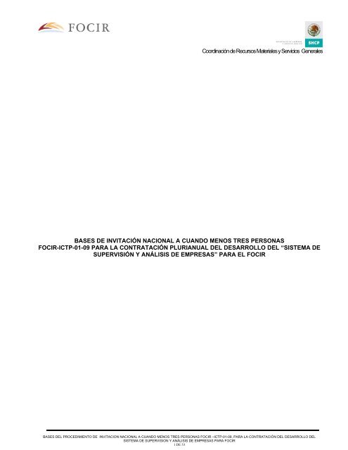 CoordinaciÃ³n de Recursos Materiales y Servicios Generales ... - Focir