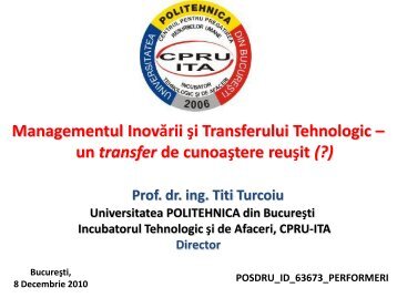 Managementul Inovarii si Transferului Tehnologic-un transfer de ...