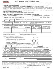 LC-5012 DBL-450 Notice of proof of claim for disablitity