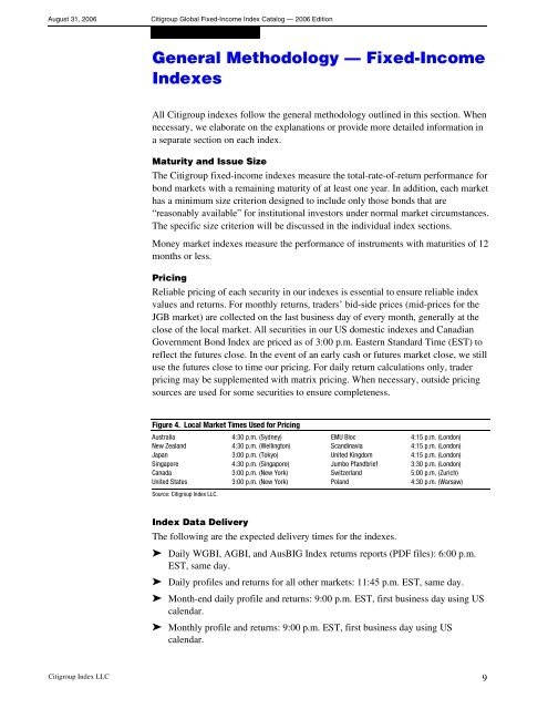 Citigroup Global Fixed-Income Index Catalog ... - The Yield Book