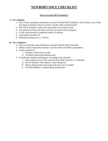 Newborn OSCE Checklist