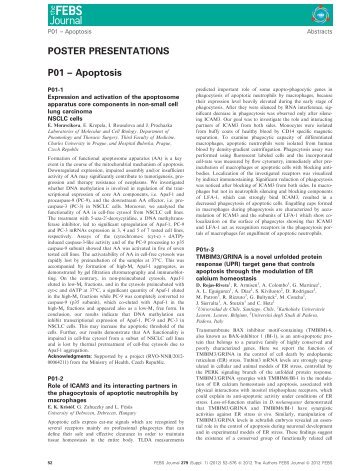 POSTER PRESENTATIONS P01 â Apoptosis