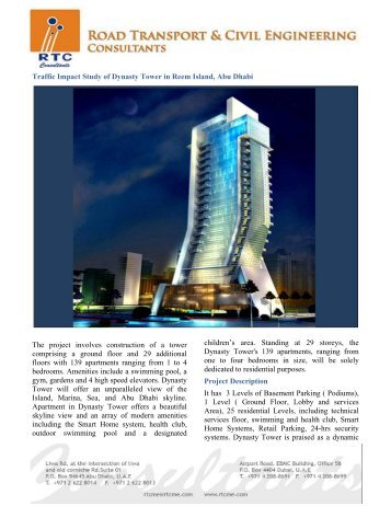 Traffic Impact Study of Dynasty Tower in Reem Island, Abu ... - RTC