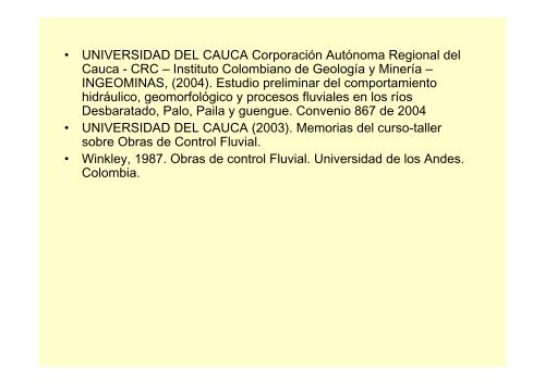 EvaluaciÃ³n de la estabilidad de un cauce - Universidad del Cauca