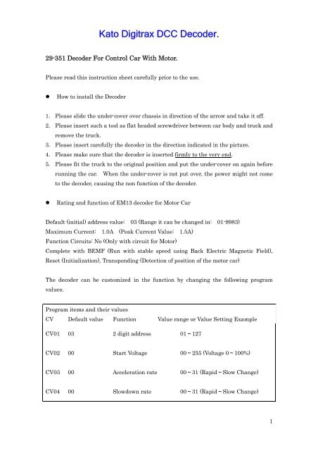 Kato Digitrax DCC Decoder. - Kato USA