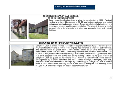 Housing for Varying Needs Review - Aberdeen City Council