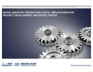 nickel industry production costs : implications for project