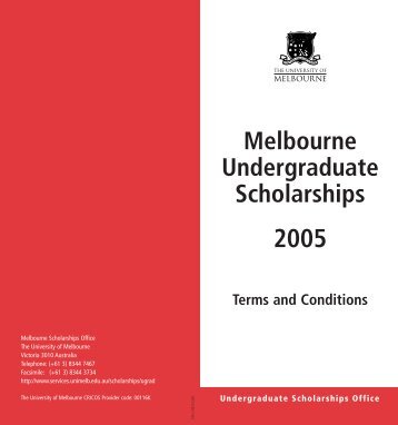 Melbourne Undergraduate Scholarships - Student Services ...