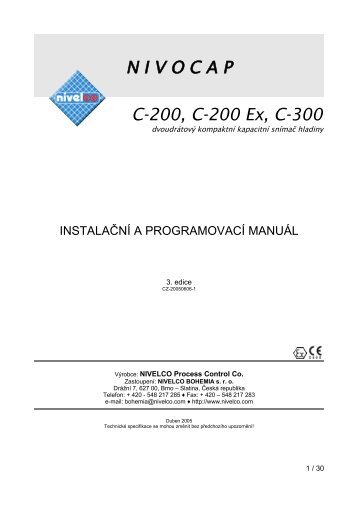 NIVOCAP C-200, C-200 Ex, C-300 - Nivelco Process Control Co., Inc.