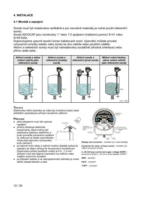 NIVOCAP C-200, C-200 Ex, C-300 - Nivelco Process Control Co., Inc.