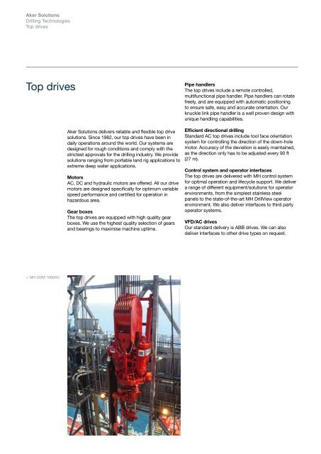 Top drives - Aker Solutions
