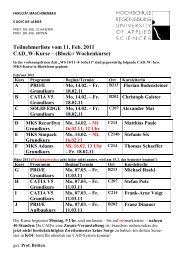 Teilnehmerliste vom 11. Feb. 2011 CAD_W-Kurse â (Block ...