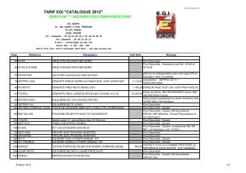 tarif egi "catalogue 2012" - EGI Europe