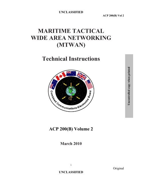 MARITIME TACTICAL WIDE AREA NETWORKING (MTWAN ...