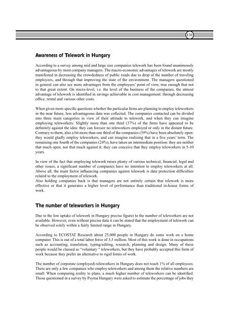Proceedings of 8th European Assembly on telework (Telework2001)