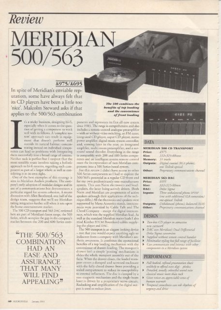 500 563 Review Audiophile Jan 1994 - meridian-audio[.info]