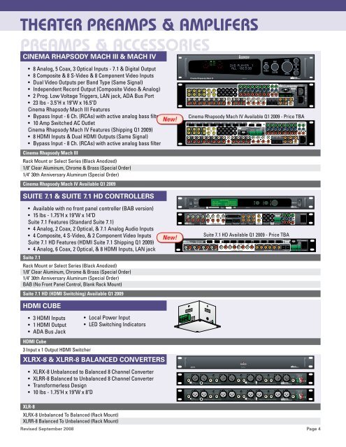 Custom Installation Product Guide - Audio Design Associates