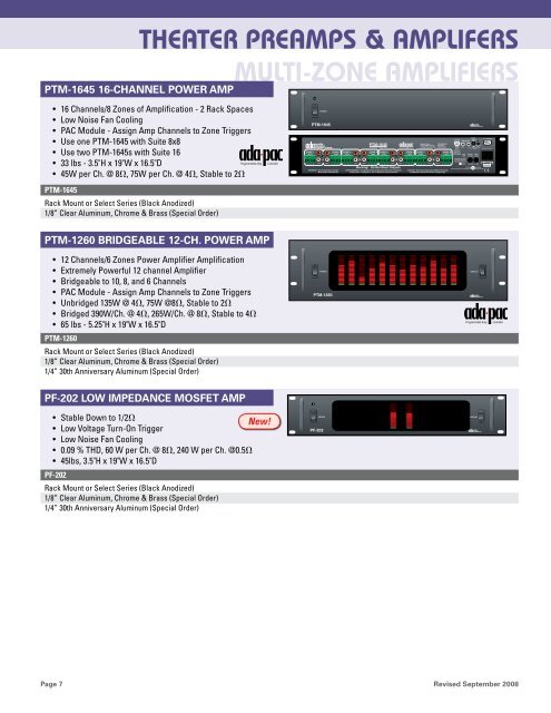 Custom Installation Product Guide - Audio Design Associates