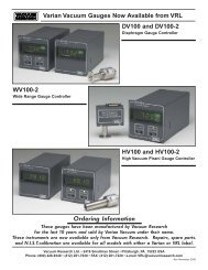 Varian Vacuum Gauges Now Available from VRL DV100 and ...