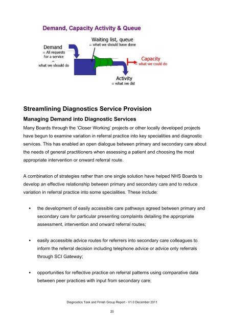 Diagnostics Task and Finish Group Report - 18 Weeks