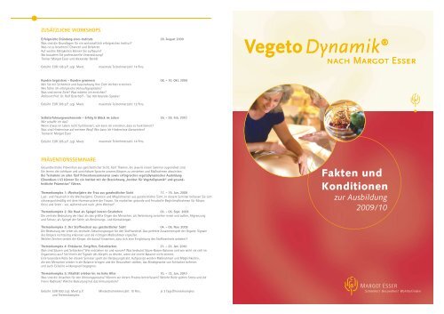 zur Ausbildung 2009/10 - Vegetodynamik nach Margot Esser
