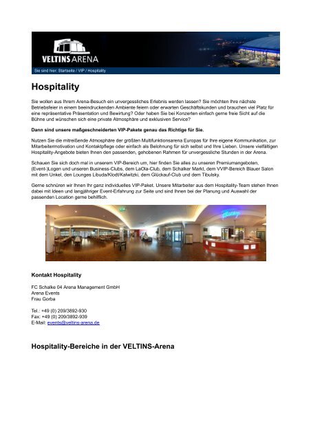Hospitality - Veltins-Arena
