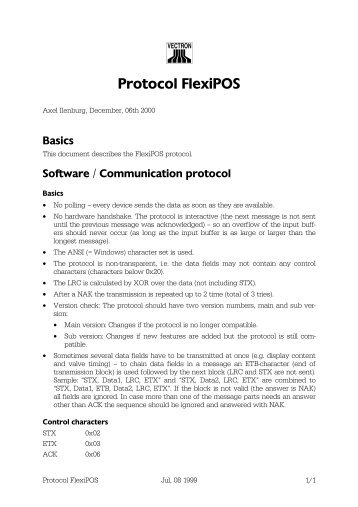 Protocol FlexiPOS - Vectron Systems AG