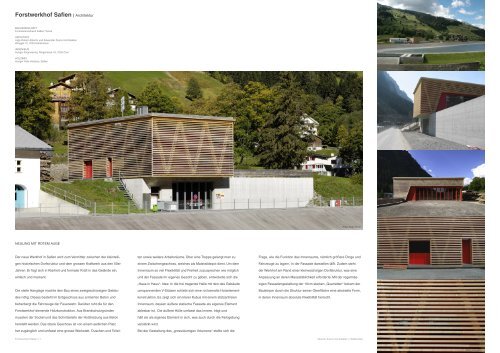 Forstwerkhof Safien | Architektur - World-Architects