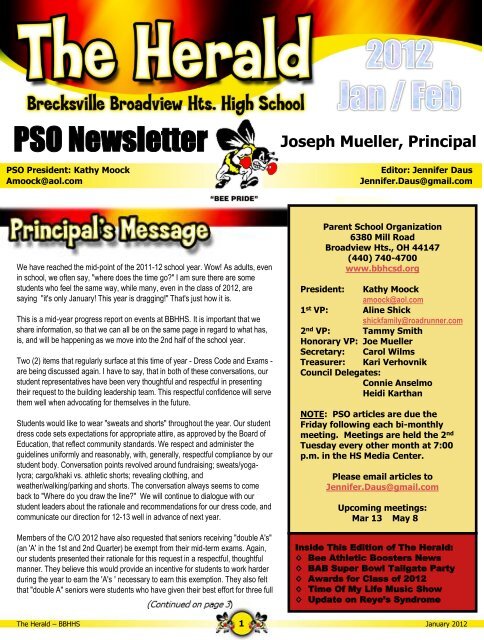 PSO Newsletter - Brecksville-Broadview Heights City Schools