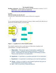 The Scientific Method. Reading Assignment: Read Chapter 1 but ...