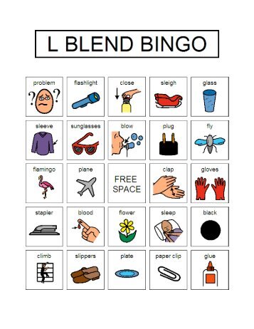 L Blend Bingo - Speaking of Speech