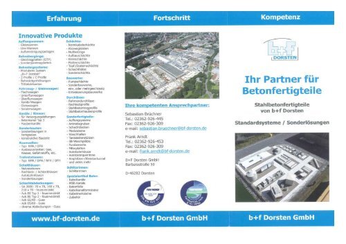 Flyer Betonfertigteile - B+F Dorsten