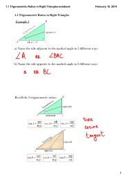 1.2 Investigating the Sine, Cosine, and Tangent of Obtuse Angles ...