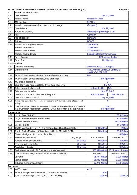 QUESTIONNAIRE 88 (Version 2) - HELLESPONT