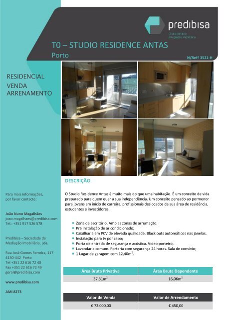 T0 – STUDIO RESIDENCE ANTAS - EGO Real Estate